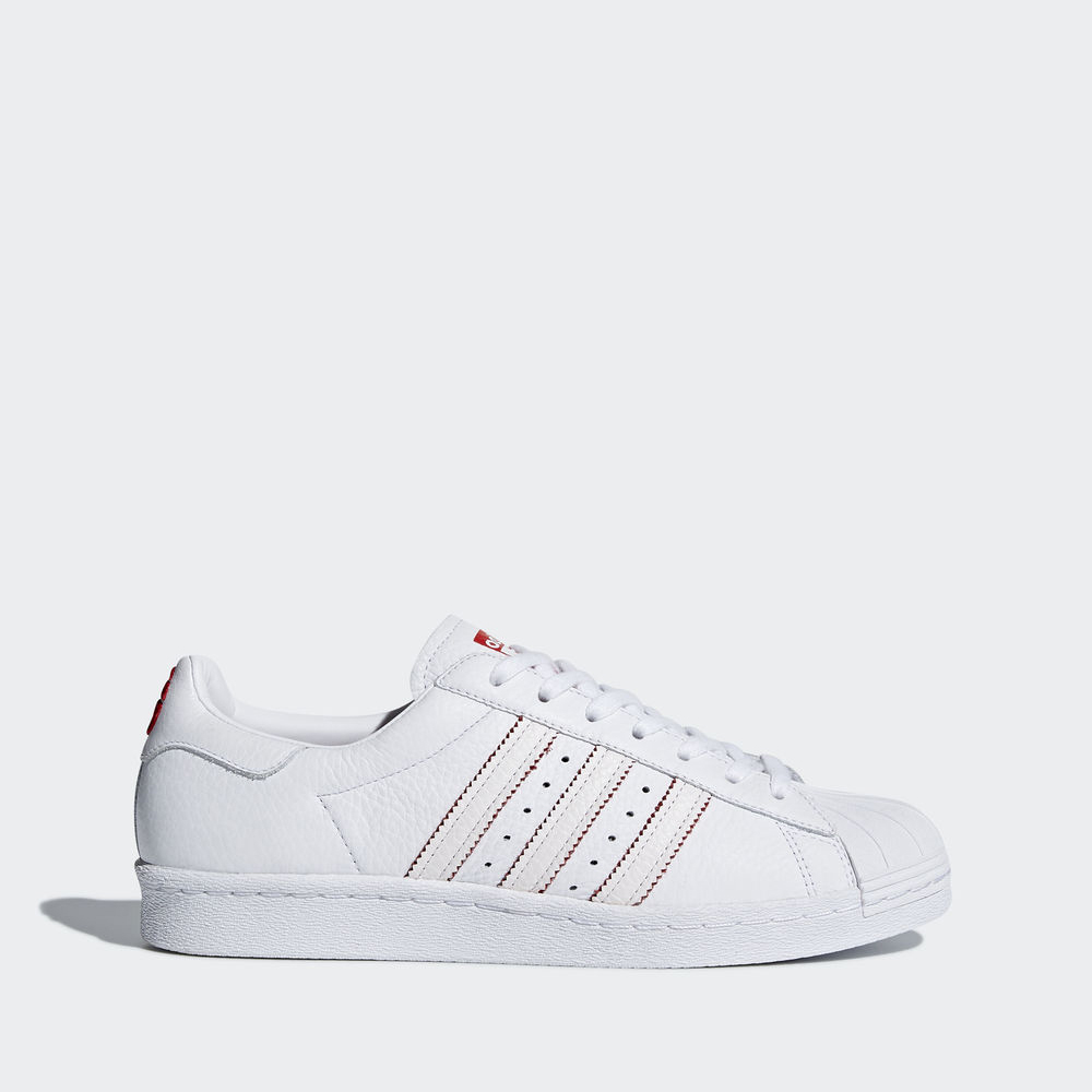 Adidas Superstar 80s Cny - Originals γυναικεια - Ασπρα/Ασπρα/Βαθυ Κοκκινα,Μέγεθος: EU 36 – 54 2/3 (3